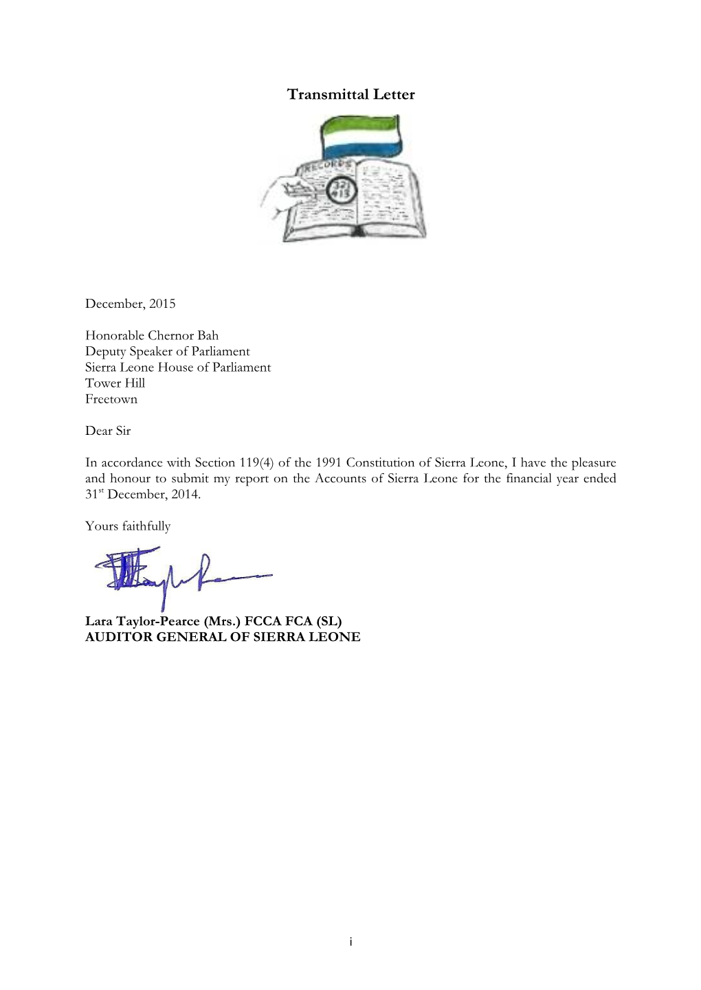 Transmittal Letter