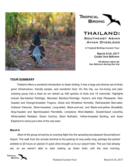 THAILAND: Southeast Asian Avian Overload