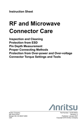 RF and Microwave Connector Care