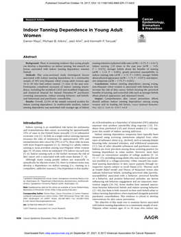 Indoor Tanning Dependence in Young Adult Women
