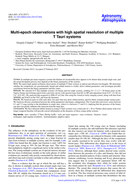 Multi-Epoch Observations with High Spatial Resolution of Multiple T Tauri Systems