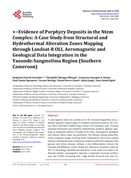Evidence of Porphyry Deposits in the Ntem Complex: a Case Study From