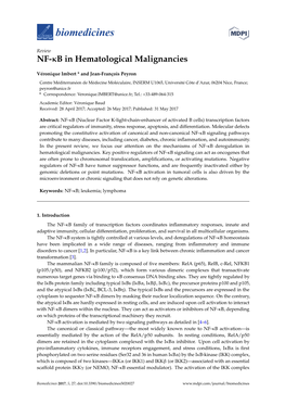 NF-B in Hematological Malignancies