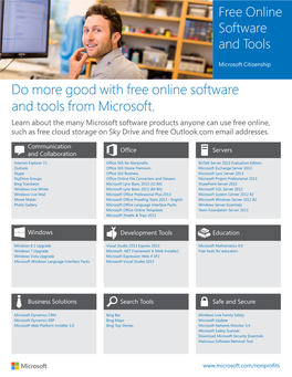 Do More Good with Free Online Software and Tools from Microsoft