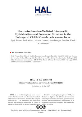 Successive Invasion-Mediated Interspecific Hybridizations and Population Structure in the Endangered Cichlid Oreochromis Mossambicus