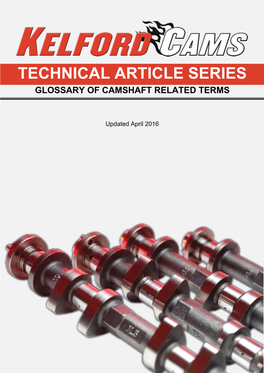 Technical Article Series Glossary of Camshaft Related Terms