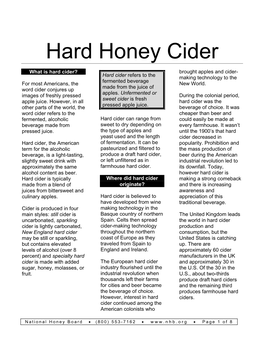 Hard Honey Cider