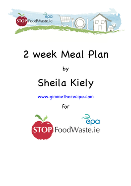 2 Week Meal Plan Sheila Kiely