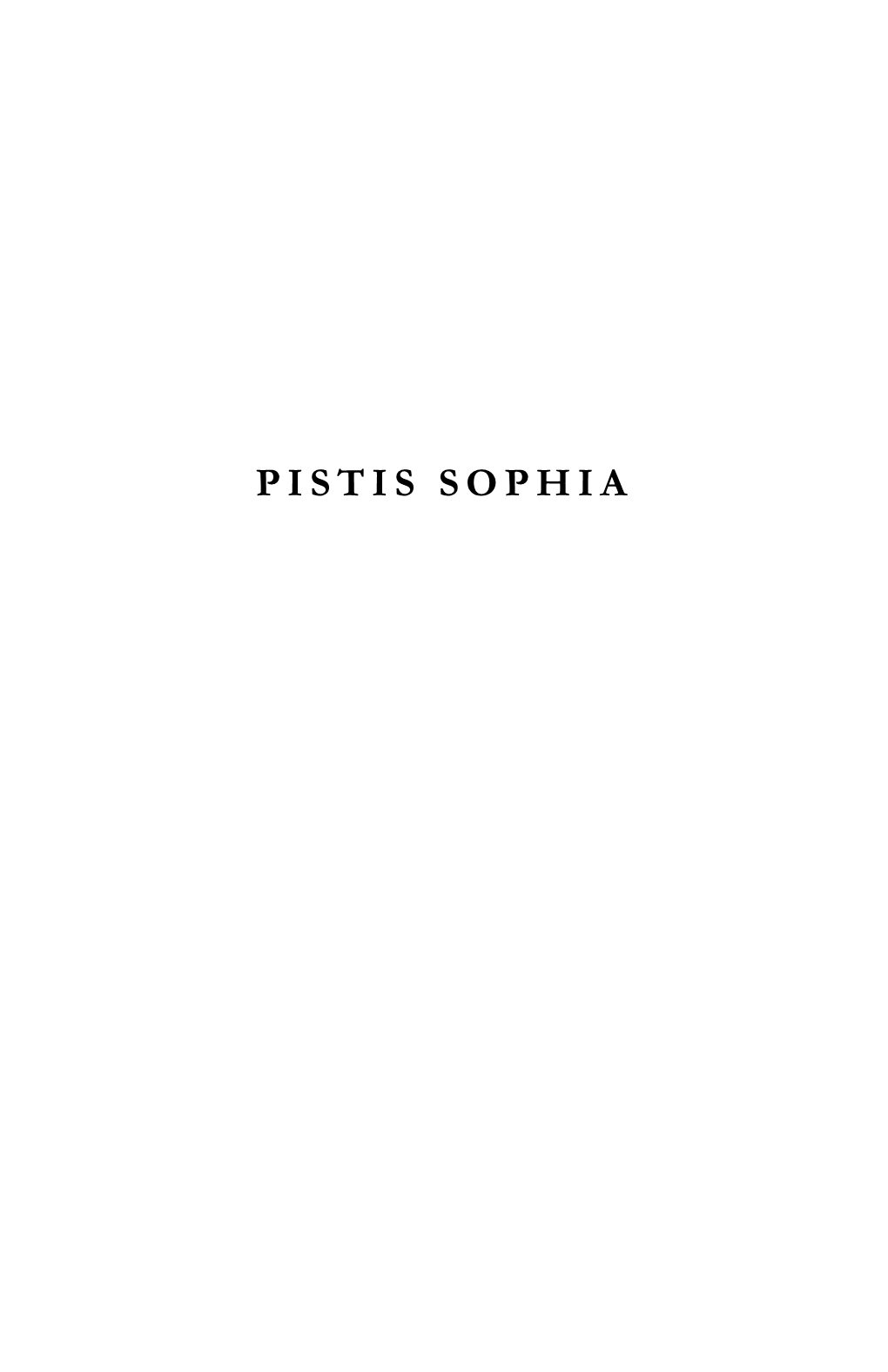 Pistis Sophia Translation (G.R.S. Mead)