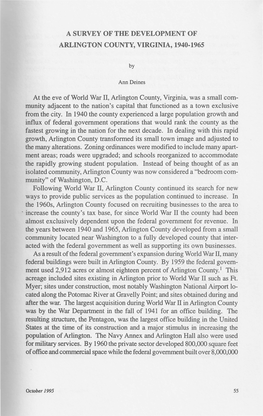 A Survey of the Development of Arlington County, Virginia, 1940-1965