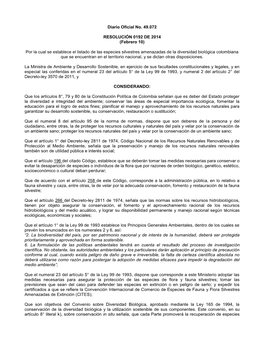 Resolución 0192 De 2014