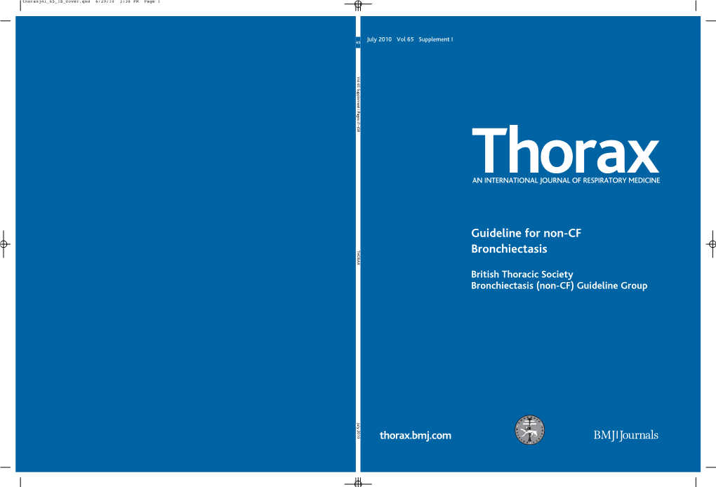 BTS Guideline For Non-CF Bronchiectasis - DocsLib