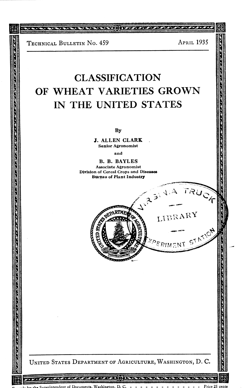 Classification of Wheat Varieties Grown in the United States