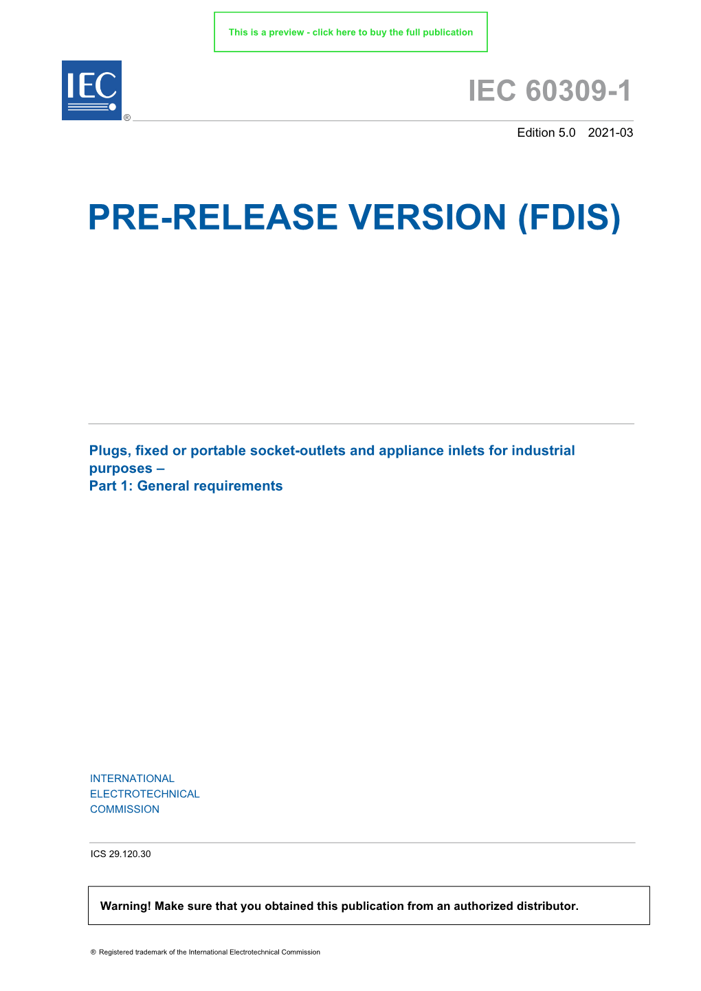 Pre-Release Version (Fdis)