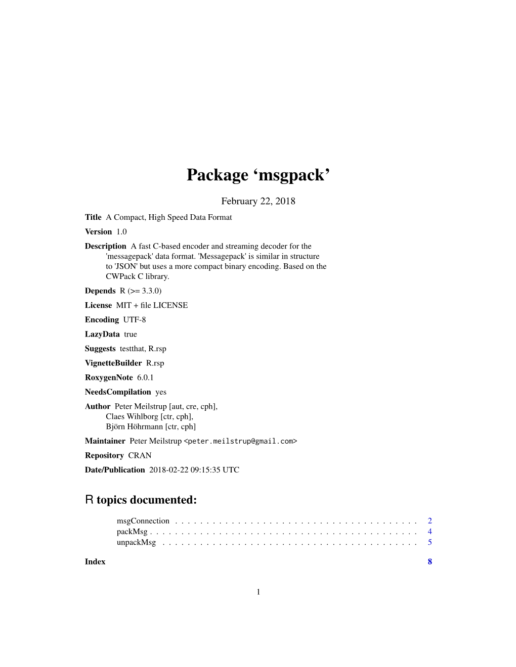 Package 'Msgpack'