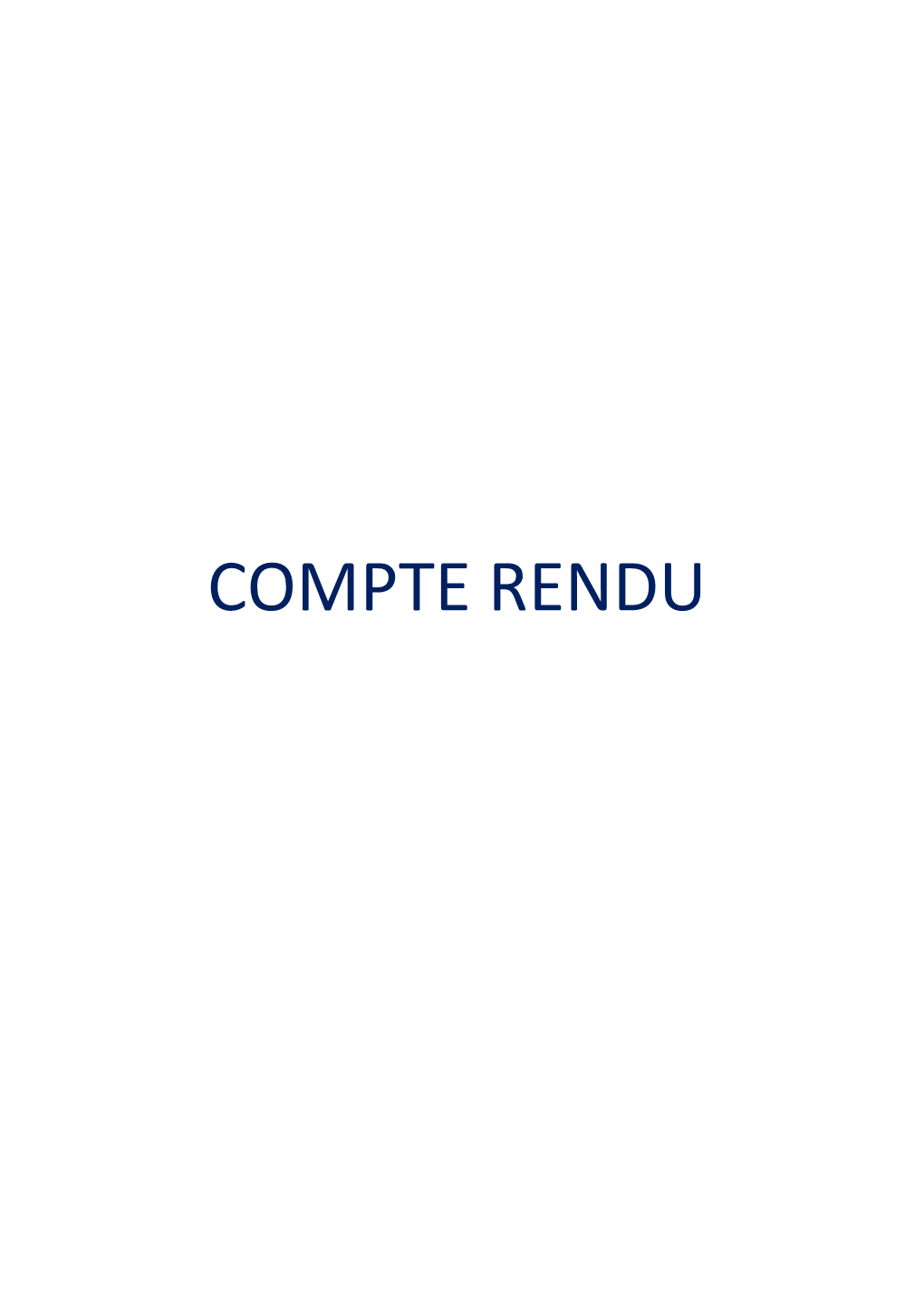 Compte Rendu