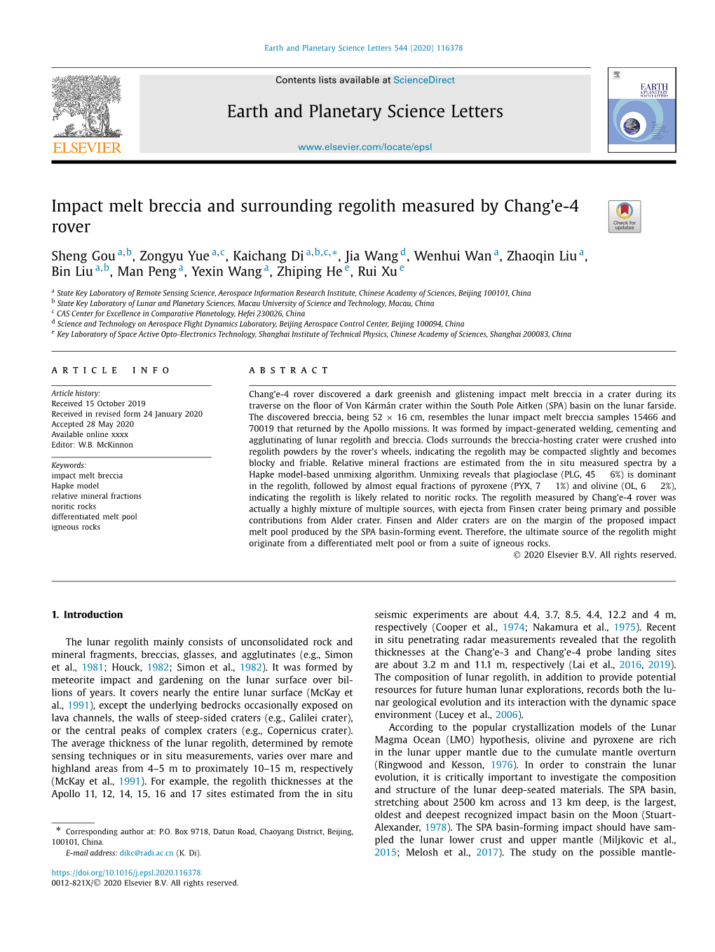 Impact Melt Breccia and Surrounding Regolith Measured by Chang'e-4 Rover