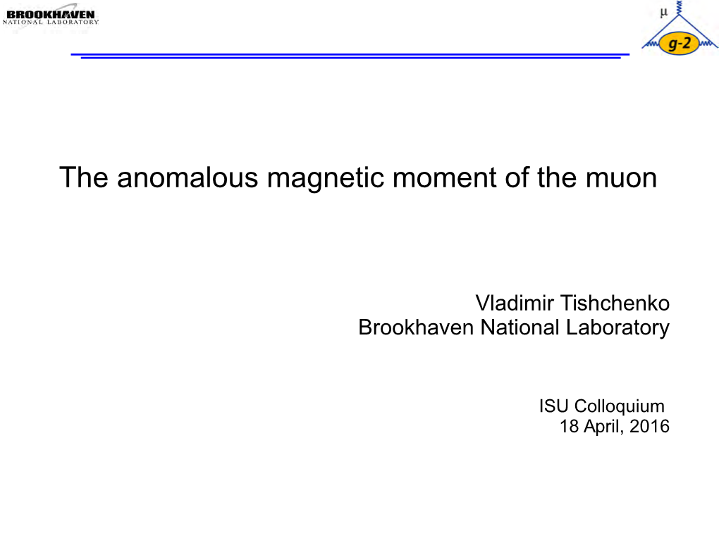 The Anomalous Magnetic Moment of the Muon