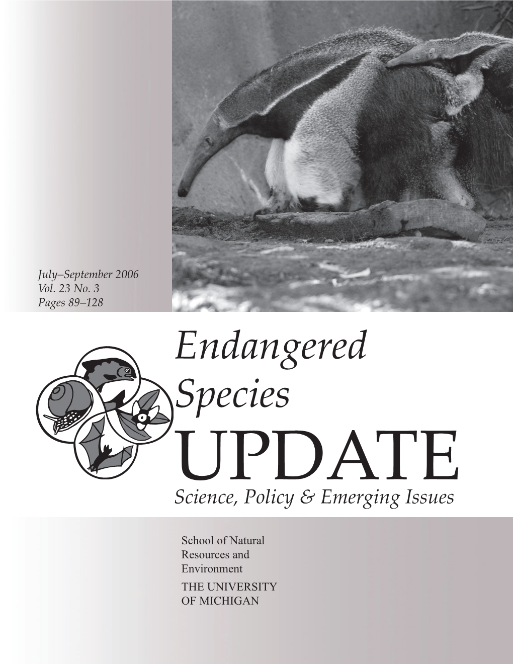 Endangered Species UPDATE Science, Policy & Emerging Issues