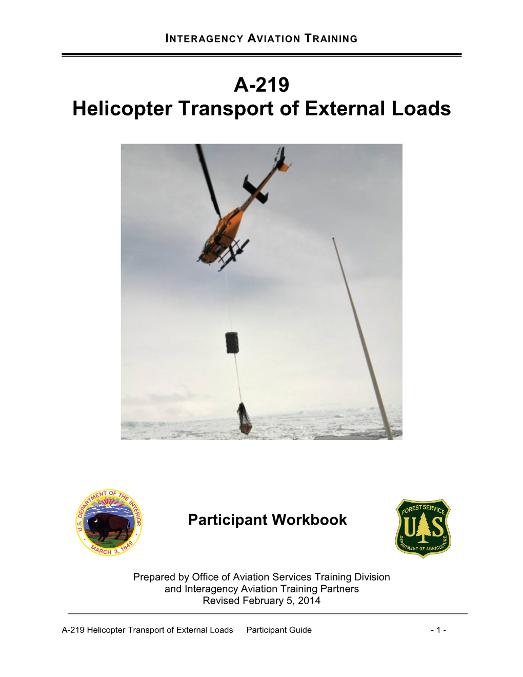 A-219 Helicopter Transport of External Loads