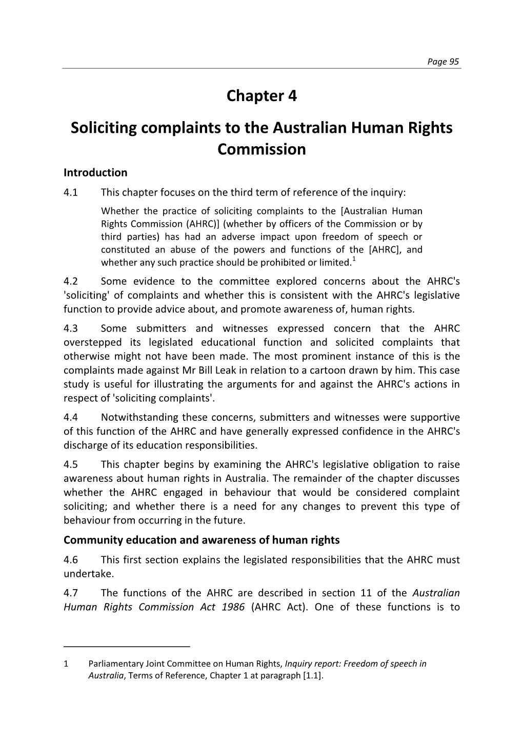 Chapter 4 Soliciting Complaints to the Australian Human Rights Commission