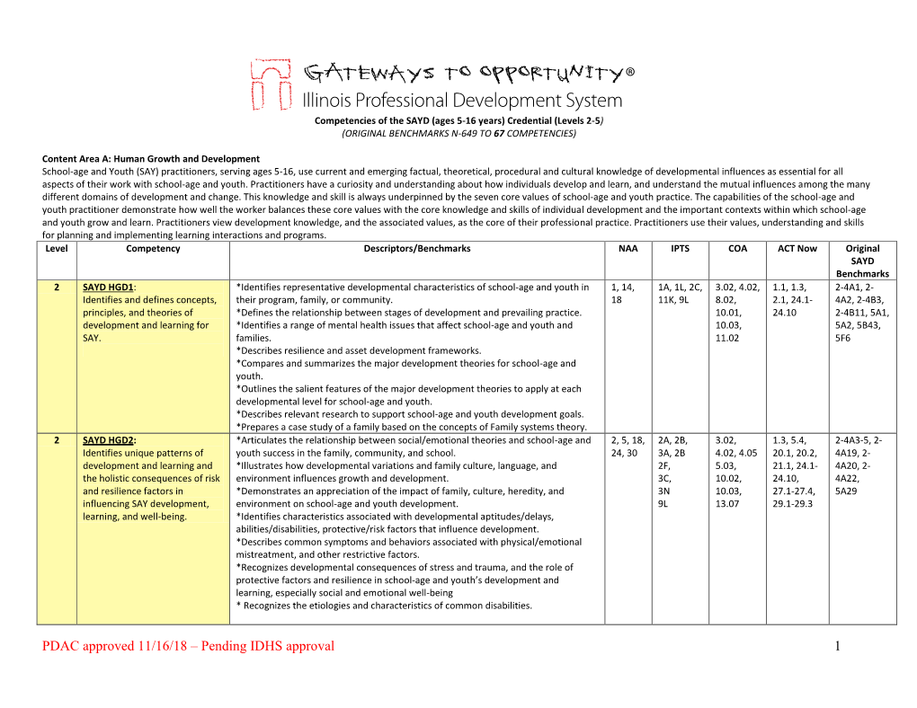 Pdf SAYD Competencies Within Content Areas Inclusive Of