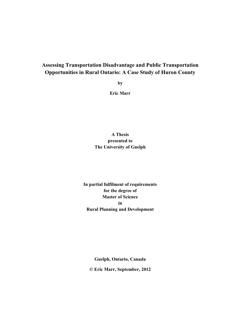 A Case Study of Huron County