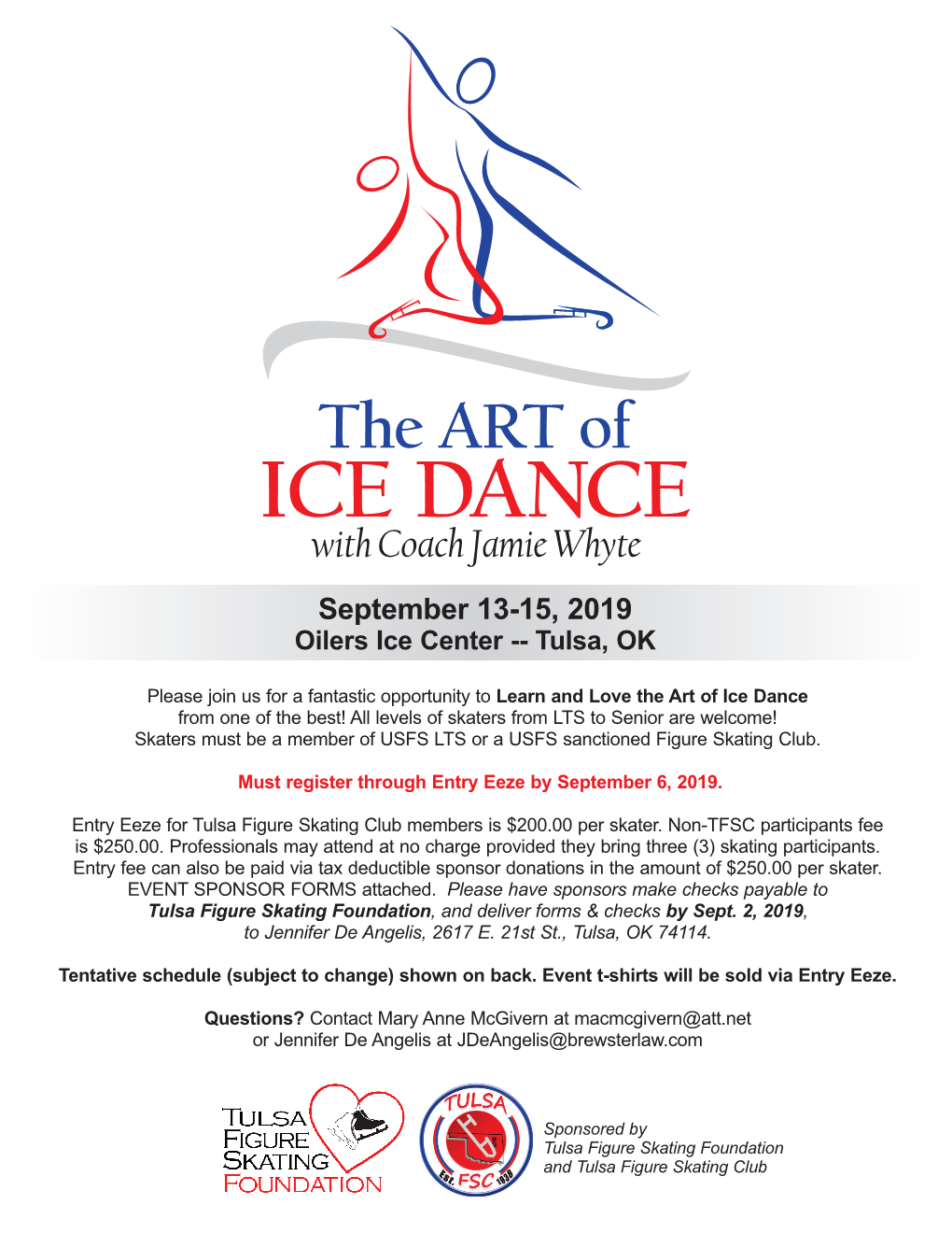 ICE DANCE with Coach Jamie Whyte September 13-15, 2019 Oilers Ice Center -- Tulsa, OK