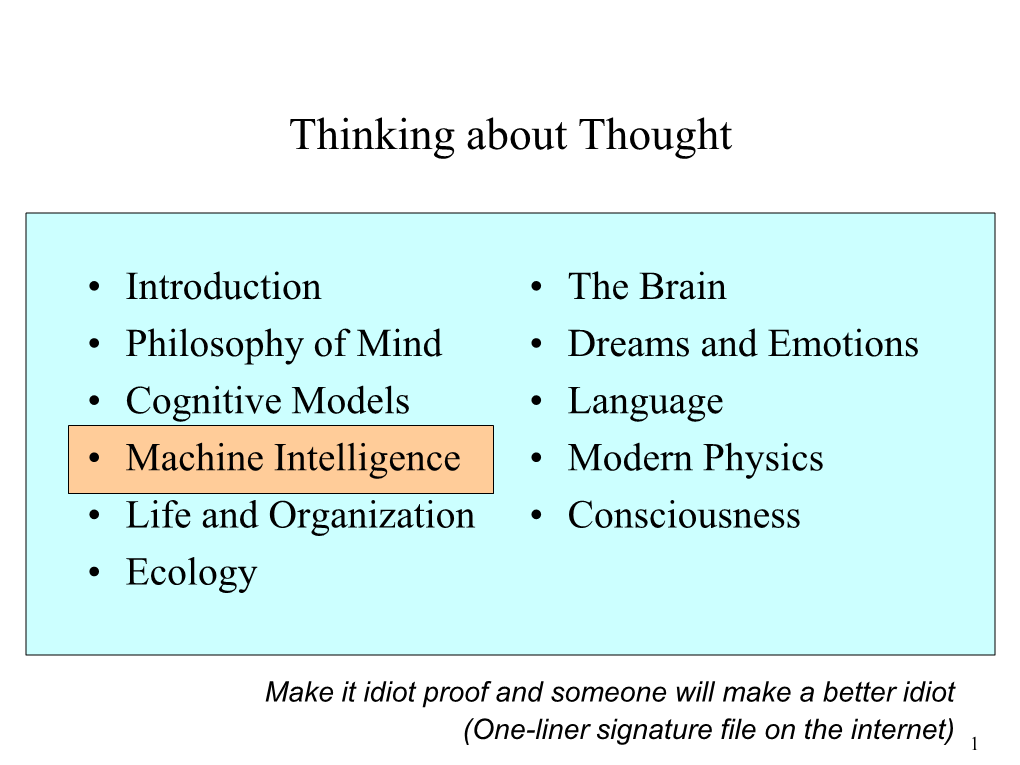 The Machinery of the Mind