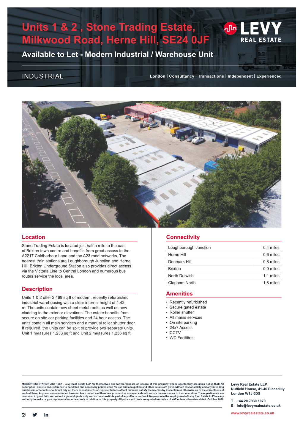 Units 1 & 2 , Stone Trading Estate, Milkwood Road, Herne Hill, SE24