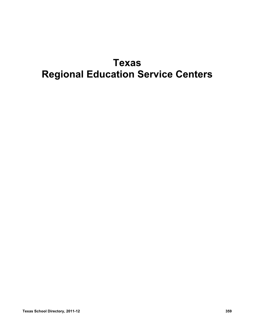 Texas Regional Education Service Centers