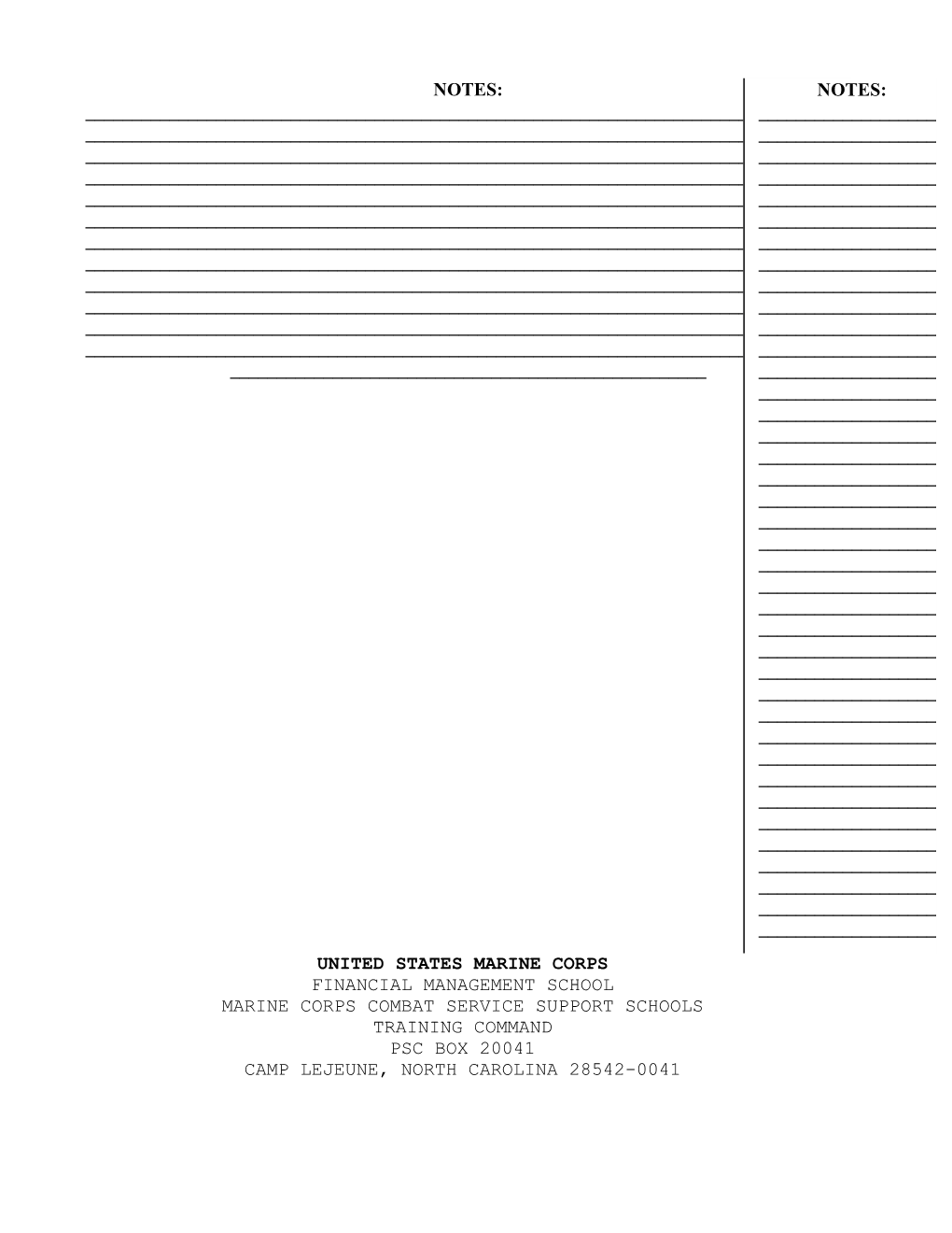 Financial Management Officer Course Financial Warrant Officer Course