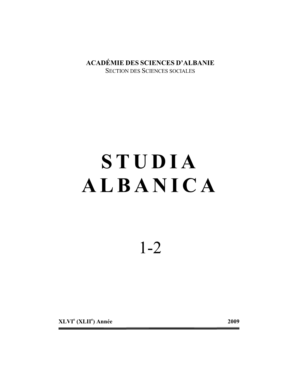 Studia Albanica ______