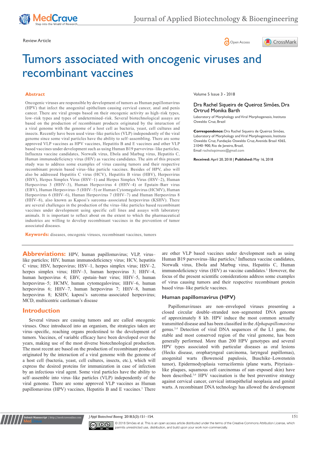 Tumors Associated with Oncogenic Viruses and Recombinant Vaccines