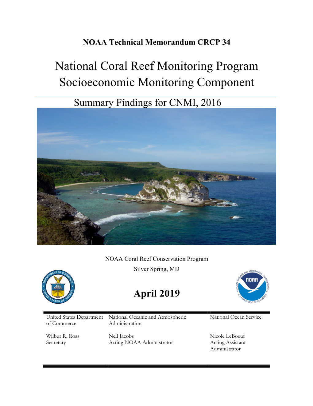 National Coral Reef Monitoring Program Socioeconomic Component