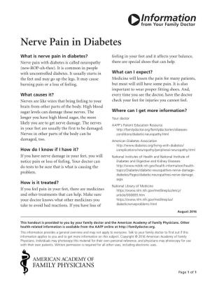 Nerve Pain in Diabetes