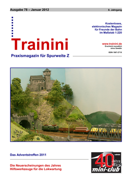 Trainini.De Erscheint Monatlich Ohne Gewähr Trainini ISSN 1867-271X Praxismagazin Für Spurweite Z