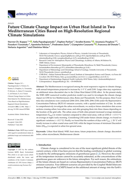 Future Climate Change Impact on Urban Heat Island in Two Mediterranean Cities Based on High-Resolution Regional Climate Simulations