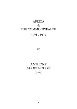 Africa & the Commonwealth 1971