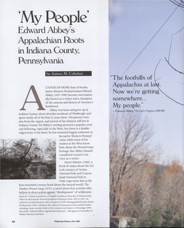 Mypeople Edward Abbey S Appalachian Roots Inindiana County, Pennsylvania