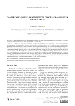 Waterfalls: Forms, Distribution, Processes and Rates of Recession