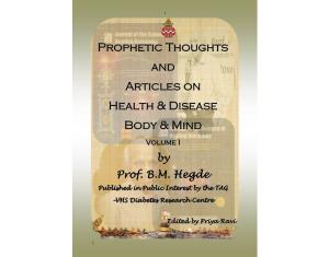 Prophetic Thoughts and Articles on Health & Disease Body & Mind