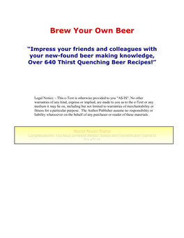 Brew Your Own Beer