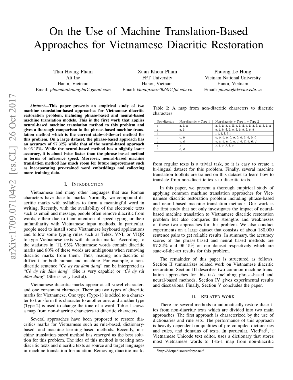 On the Use of Machine Translation-Based Approaches for Vietnamese Diacritic Restoration