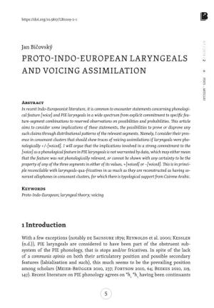 Proto-Indo-European Laryngeals and Voicing Assimilation