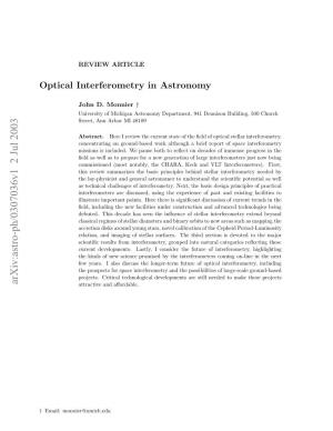 Optical Interferometry in Astronomy 2