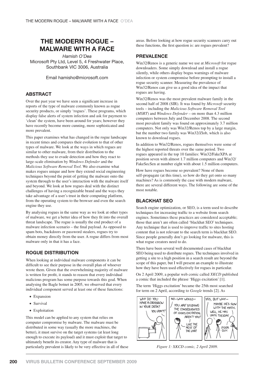 The Modern Rogue – Malware with a Face O’Dea