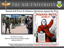 Russian Soft Power & Influence Operations Against the West