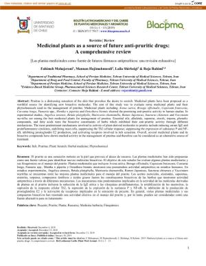 Medicinal Plants As a Source of Future Anti-Pruritic Drugs: a Comprehensive Review