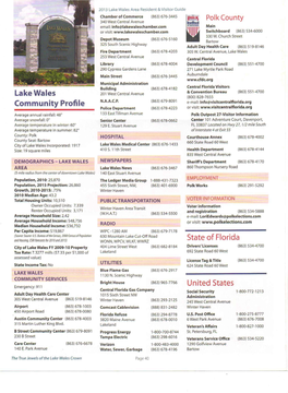 Lake Wales Community Profile State of Florida United States